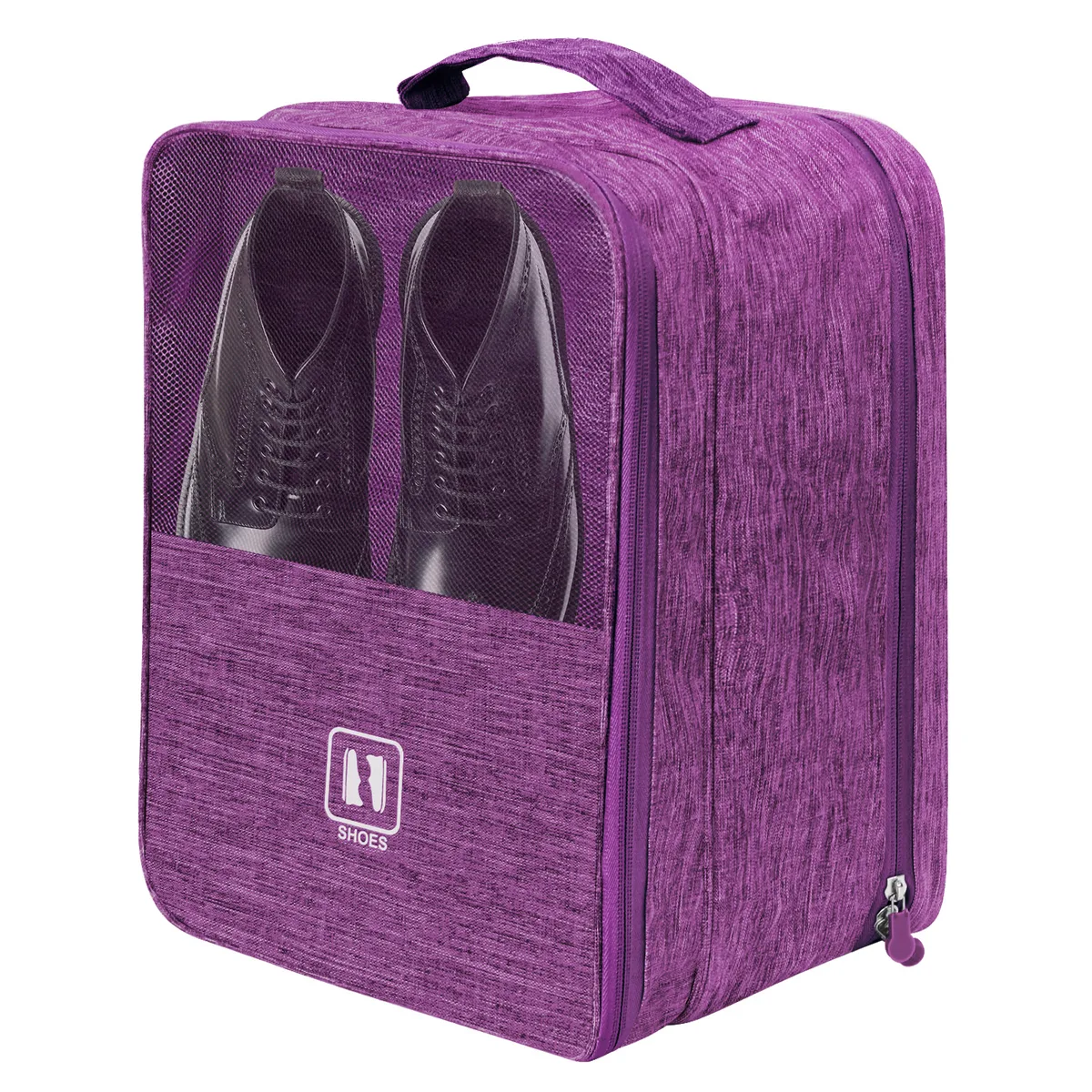 Purple Three-Pair Travel Shoe Bag